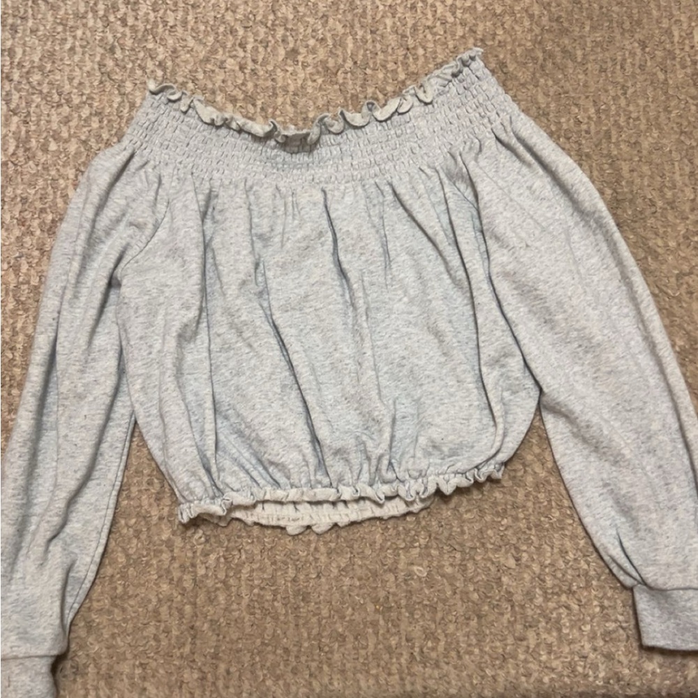 Garage Light Gray Long Sleeve Top